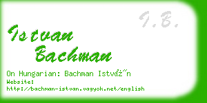 istvan bachman business card